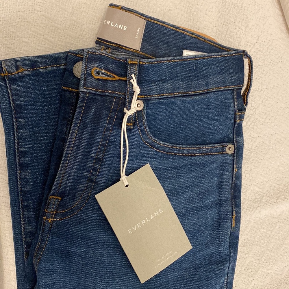 NWT | EVERLANE | Authentic Stretch Mid-Rise Skinny — Dark Blue Wash